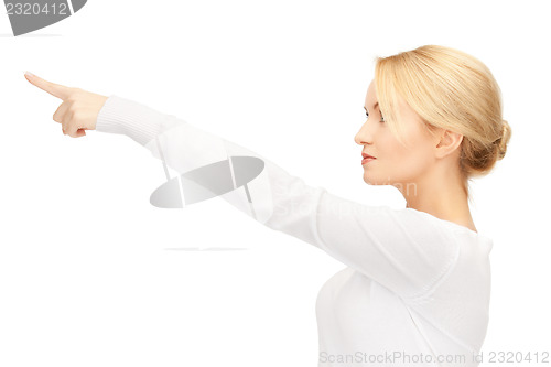 Image of  businesswoman pointing her finger