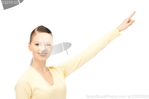 Image of businesswoman pointing her finger