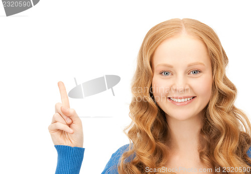 Image of woman with her finger up