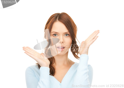 Image of woman with facial expression of surprise