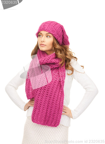Image of beautiful woman in winter hat