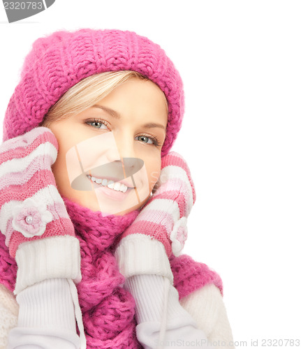 Image of beautiful woman in winter hat