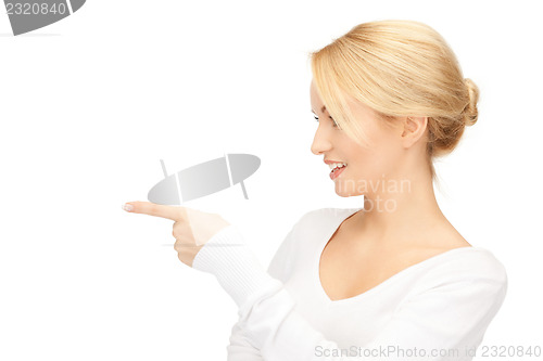 Image of  businesswoman pointing her finger