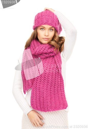 Image of beautiful woman in winter hat
