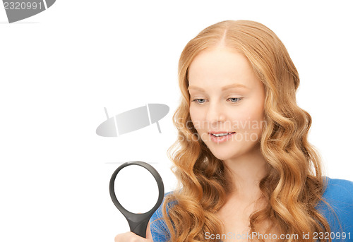 Image of woman with magnifying glass