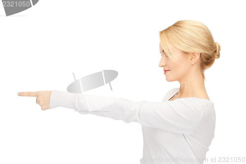Image of  businesswoman pointing her finger