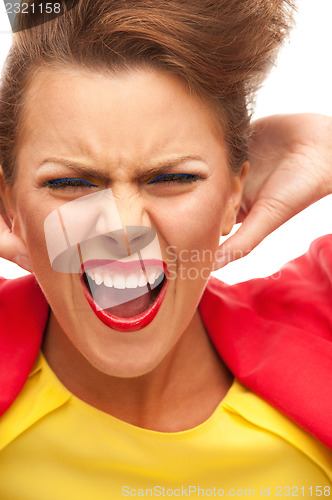 Image of screaming woman