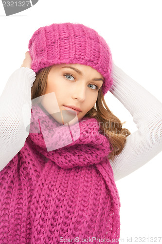 Image of beautiful woman in winter hat