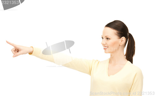 Image of businesswoman pointing her finger