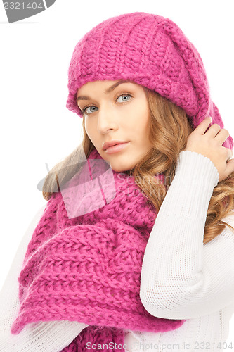 Image of beautiful woman in winter hat