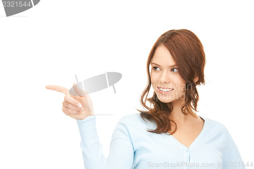 Image of businesswoman pointing her finger