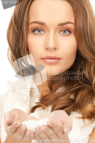 Image of lovely woman with ice crystals