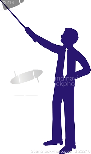 Image of Silhouette of presenting man