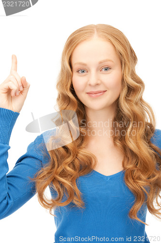 Image of woman with her finger up