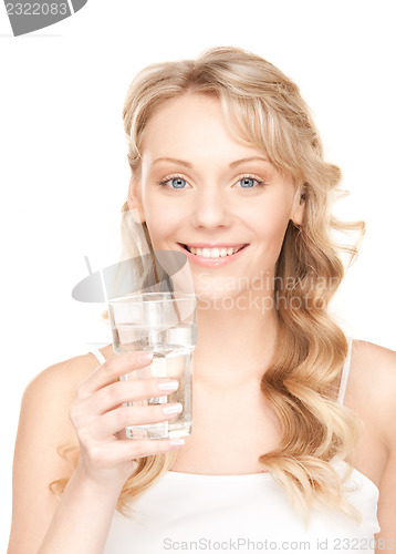 Image of beautiful woman with glass of water
