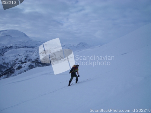 Image of Uphill mountain skiing