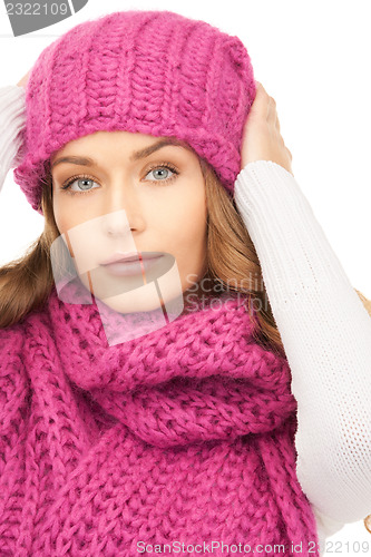 Image of beautiful woman in winter hat