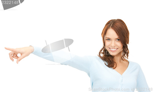 Image of businesswoman pointing her finger