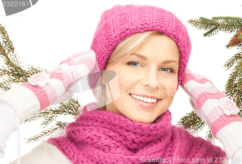 Image of beautiful woman in winter hat