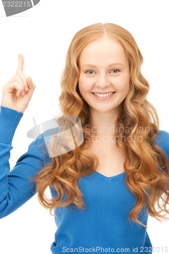 Image of woman with her finger up