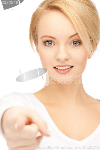 Image of  businesswoman pointing her finger