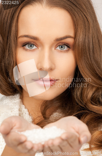 Image of lovely woman with ice crystals