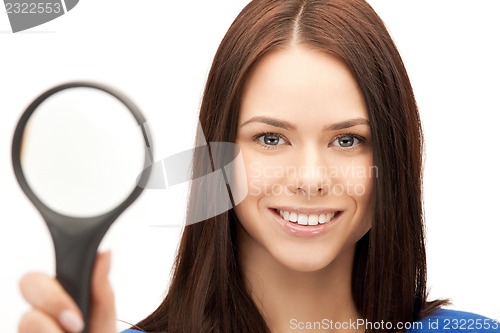 Image of woman with magnifying glass