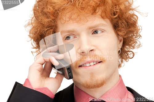 Image of handsome man with cell phone