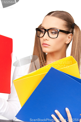 Image of woman with folders