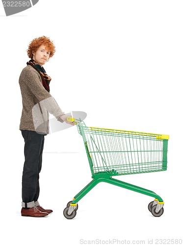 Image of man with shopping cart