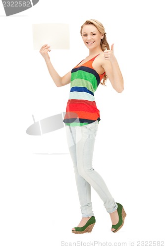 Image of teenage girl with blank board