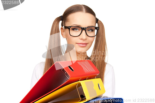 Image of woman with folders