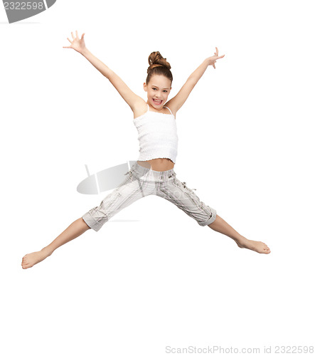 Image of jumping teenage girl
