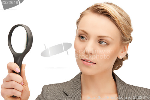 Image of woman with magnifying glass