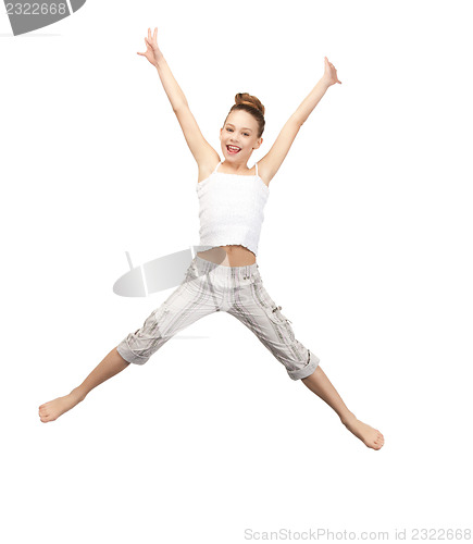 Image of jumping teenage girl