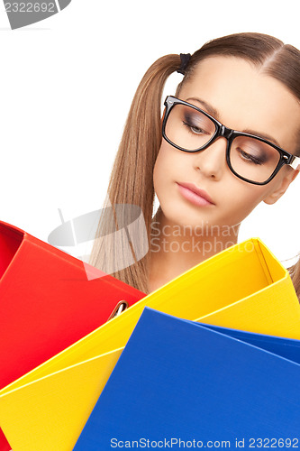 Image of woman with folders