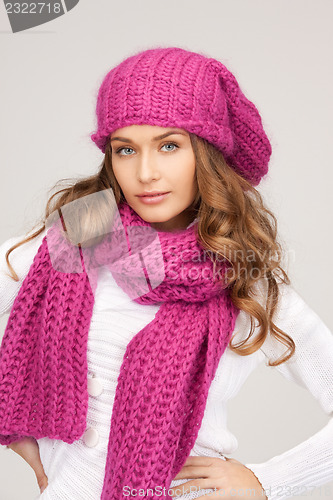 Image of beautiful woman in winter hat