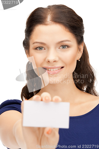 Image of woman with business card