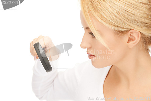 Image of woman with magnifying glass