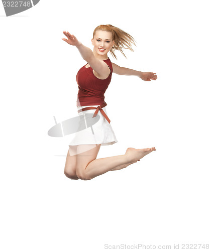 Image of jumping sporty girl