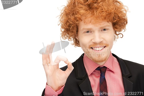 Image of handsome man showing ok sign