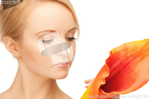 Image of beautiful woman with calla flower