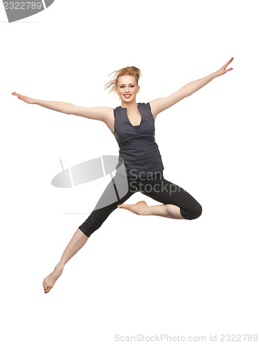 Image of jumping sporty girl