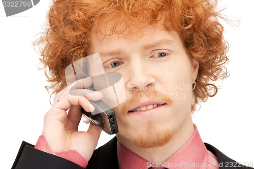 Image of handsome man with cell phone