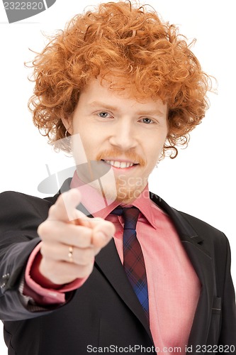 Image of businessman pointing his finger