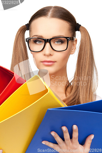 Image of woman with folders