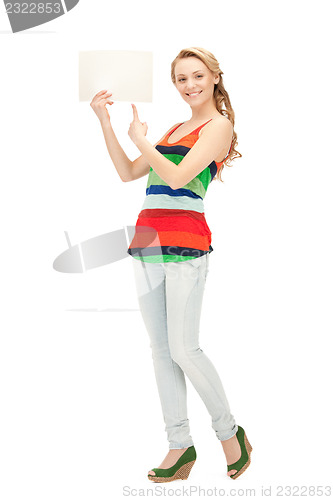 Image of teenage girl with blank board