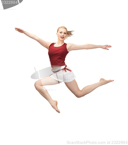 Image of jumping sporty girl