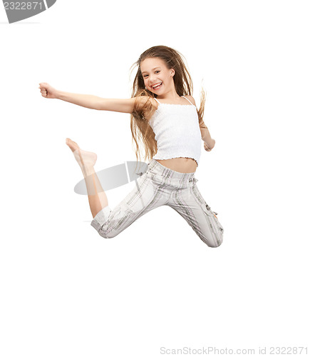 Image of jumping teenage girl