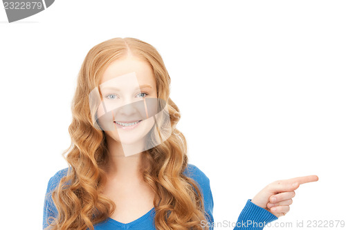 Image of businesswoman pointing her finger